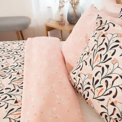 Linnea Parure de lit 240x220 cm Satin de coton JOY Rose 3 pièces