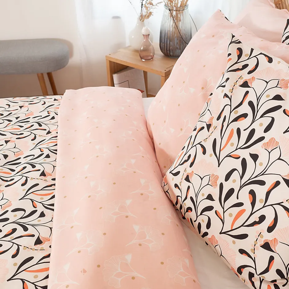 Linnea Parure de lit 240x220 cm Satin de coton JOY Rose 3 pièces