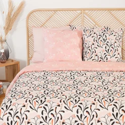 Linnea Parure de lit 240x220 cm Satin de coton JOY Rose 3 pièces