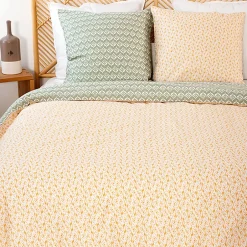 Linnea Parure de lit 260x240 cm Satin de coton ORIENT Vert 3 pièces Discount