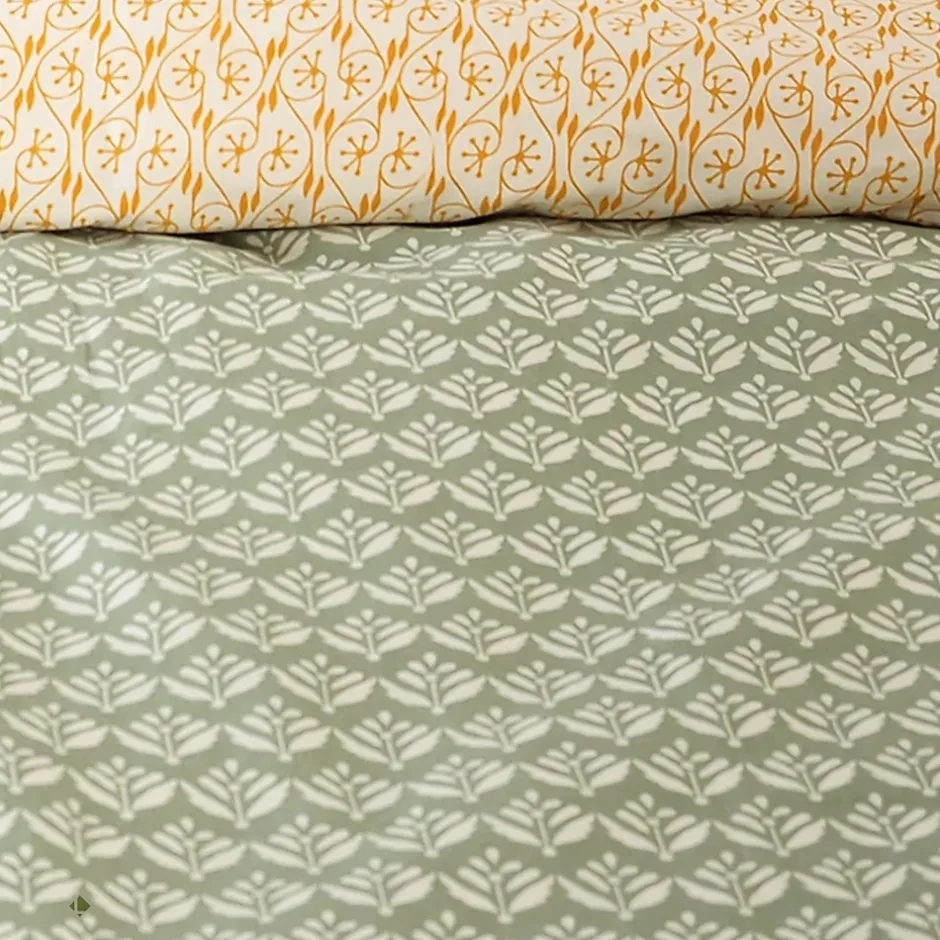 Linnea Parure de lit 260x240 cm Satin de coton ORIENT Vert 3 pièces Discount
