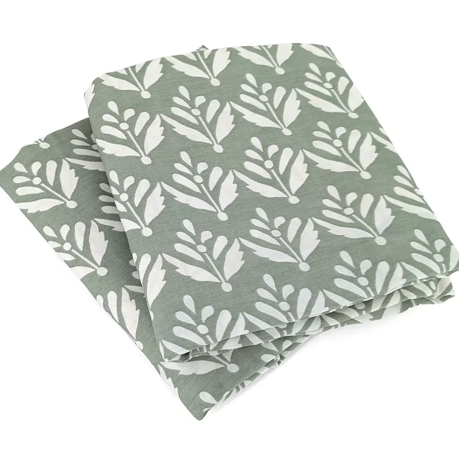 Linnea Parure de lit 260x240 cm Satin de coton ORIENT Vert 3 pièces Discount