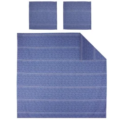 Linnea Parure de lit 260x240 cm Satin de coton VENDOME Bleu foncé