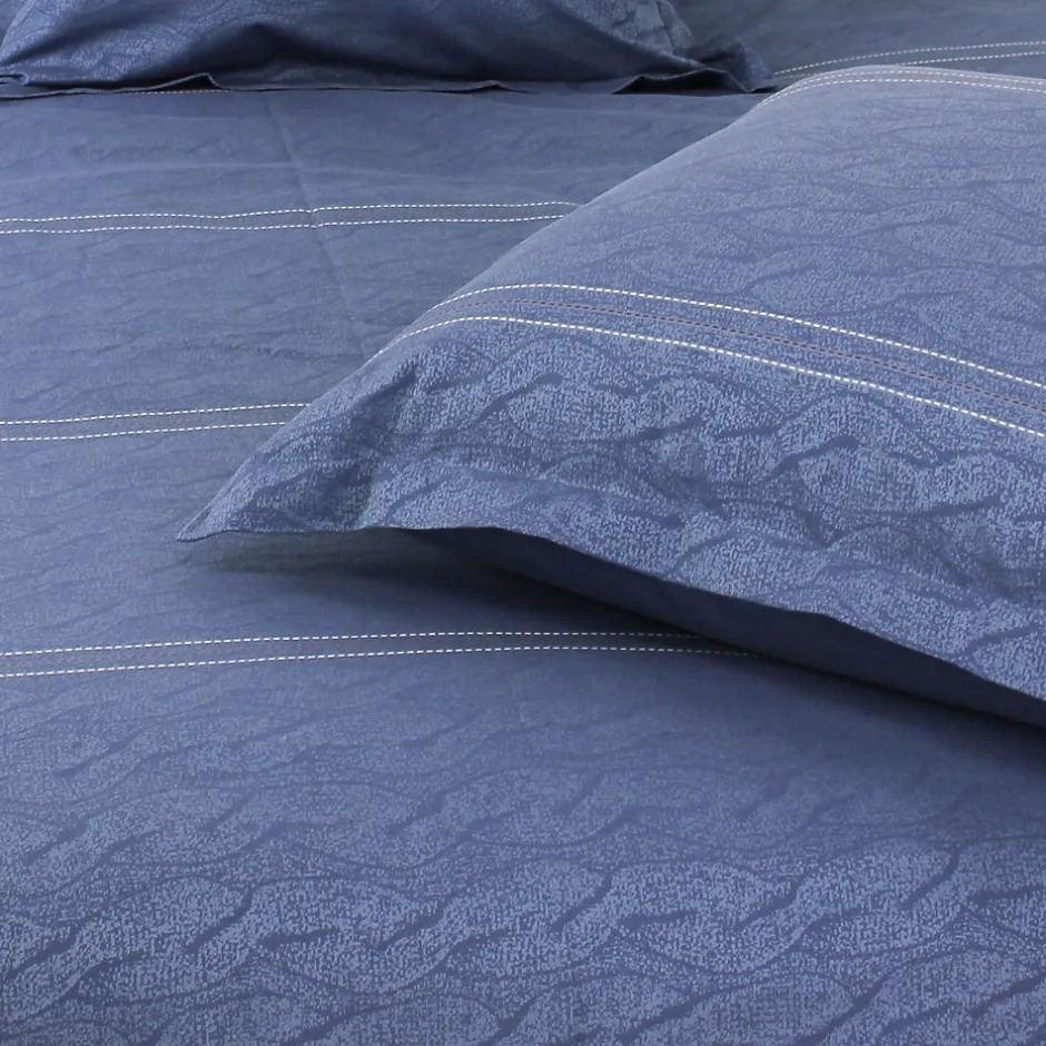 Linnea Parure de lit 260x240 cm Satin de coton VENDOME Bleu foncé