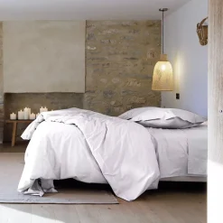 Linnea Parure de lit 260x240 cm set 65x65 cm percale MANOIR gris Perle
