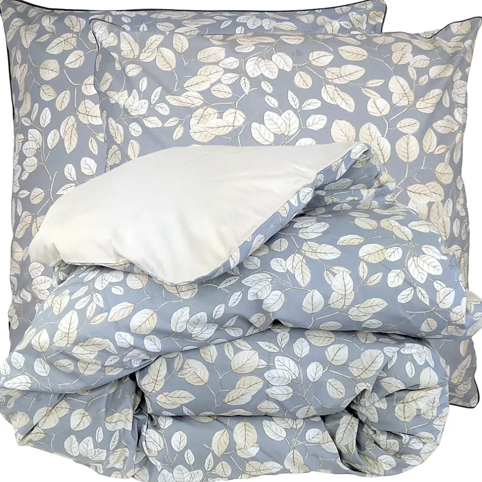 Linnea Parure de lit 300x240 cm taies 65x65 cm percale de coton LISON Gris 3 pièces Best