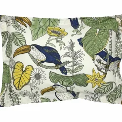 Linnea Parure de lit 260x240 cm 50x70 cm coton TOCO vert 3 pièces
