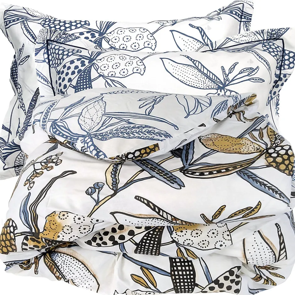 Linnea Parure de lit 280x240 cm 50x70 cm coton PÉNÉLOPE Beige Silice 3 pièces