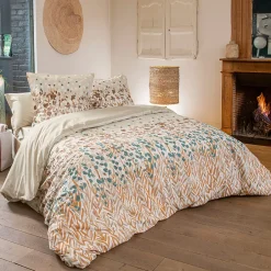 Linnea Parure de lit 200x200 cm 65x65 cm coton ÉVASION pêche 3 pièces