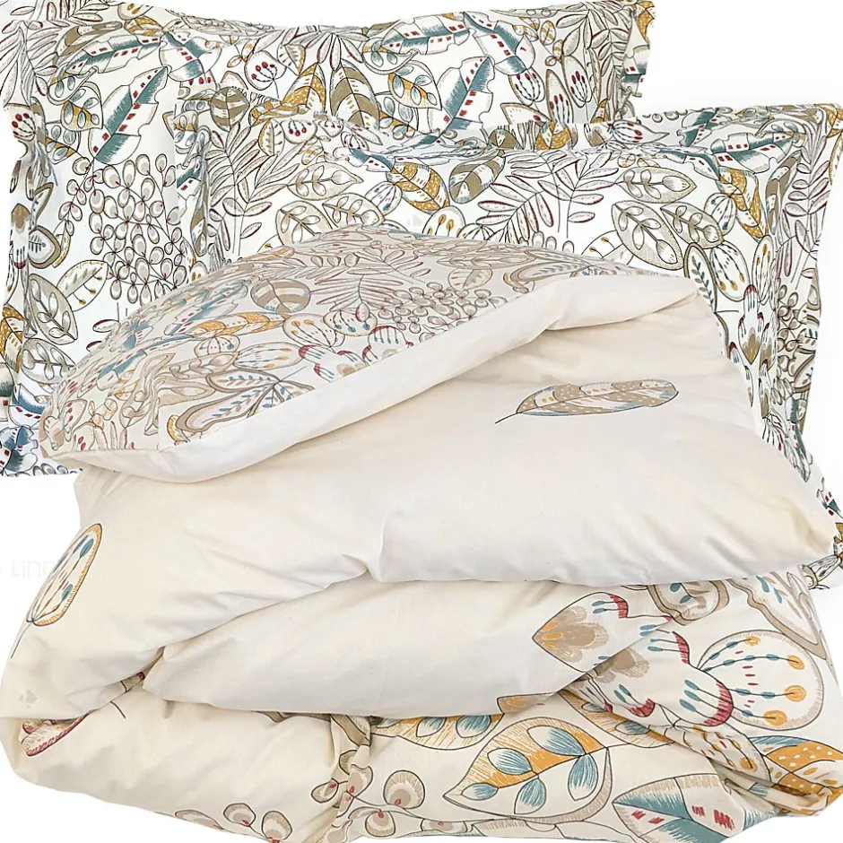 Linnea Parure de lit 280x240 cm 50x70 cm coton OKY écru Naturel 3 pièces Best