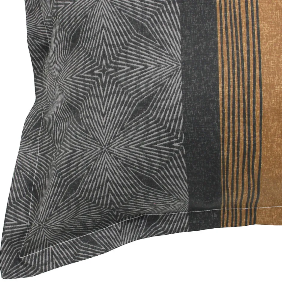 Linnea Parure de lit 280x240 cm 50x70 cm en satin de coton TIAGO noir