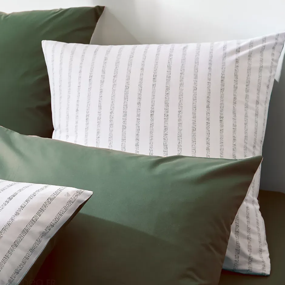 Linnea Parure de lit 260x240 cm 65x65 cm percale coton GABY vert Kaki 3 pièces Hot