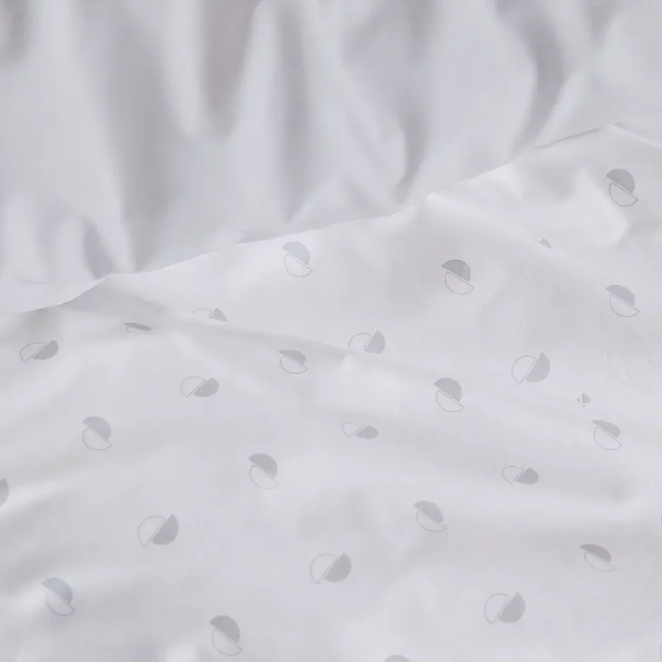 Linnea Parure de lit 280x240 cm 65x65 cm percale de coton ALEX gris Nuage 3 pièces