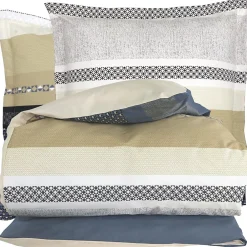 Linnea Parure de lit 240x220 cm 65x65 cm percale coton MARLOW acier Hot