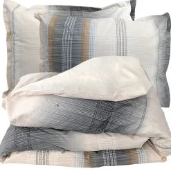 Linnea Parure de lit 280x240 cm 50x70 cm percale ESTEBAN beige 3 pièces