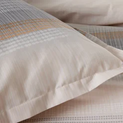Linnea Parure de lit 280x240 cm 50x70 cm percale ESTEBAN beige 3 pièces