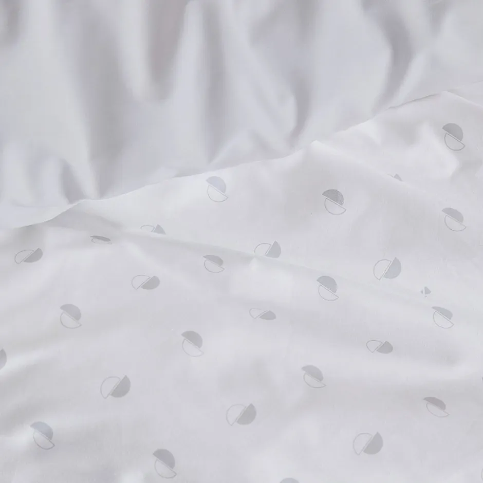 Linnea Parure de lit 200x200 cm 50x70 cm percale ALEX gris Nuage 3 pièces