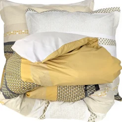 Linnea Parure de lit 300x240 cm 65x65 cm percale coton MARLOW Miel 3 pièces