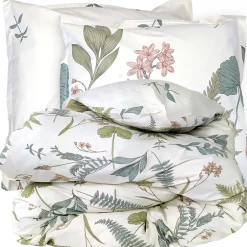 Linnea Parure de lit 140x200 cm 65x65 cm percale de coton FÉERIE Blanc sauge Online