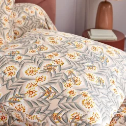 Linnea Parure de lit 200x200 cm 65x65 flanelle LILY gris orange 3 pièces Sale