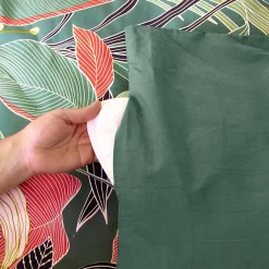Linnea Parure de lit 240x220cm en coton GIGAJUNG vert motif tropical 3 pièces