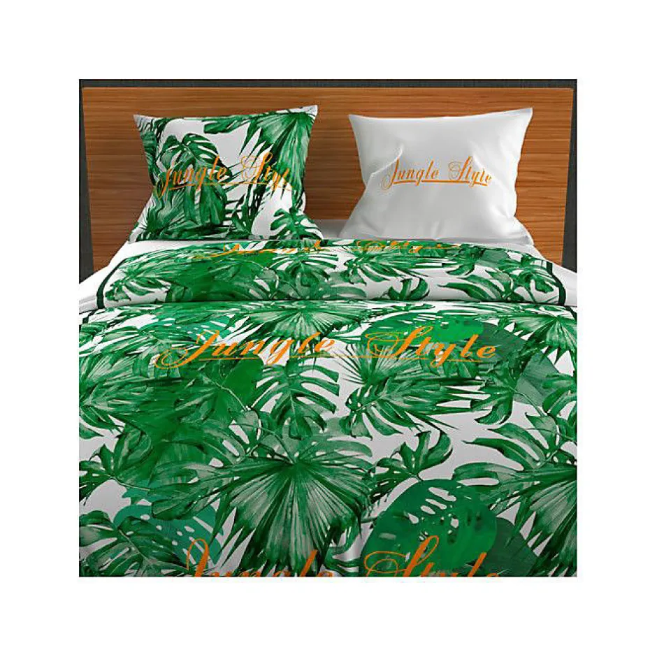 Soleil D'Ocre Parure housse de couette en coton 57 Fils/cm2 260x240 cm NOUMEA Vert et Blanc par Hot