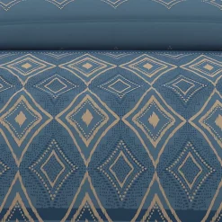 Soleil D'Ocre Parure housse de couette en coton 57 fils 240x220 cm ETHNO bleu, par