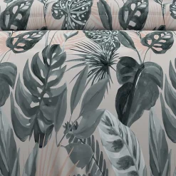 Soleil D'Ocre Parure housse de couette en coton 57 fils 240x220 cm TROPIC vert, par