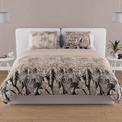 Soleil D'Ocre Parure housse de couette en coton 57 fils 240x220 cm TIGRE sable, par