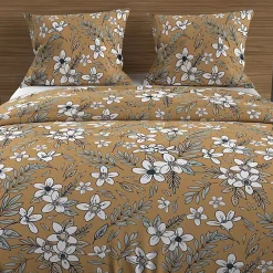 Soleil D'Ocre Parure housse de couette en coton 57 fils 260x240 cm MANON camel, par Hot