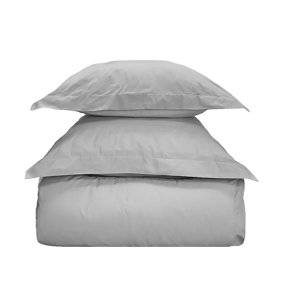 Sensei Maison Parure housse de couette 240x220 cm avec 2 taies 65x65 cm en coton Gris Perle STUDIO