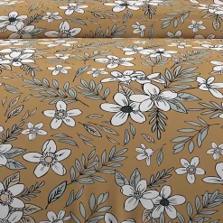 Soleil D'Ocre Parure housse de couette en coton 57 fils 240x220 cm MANON camel, par Best