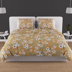 Soleil D'Ocre Parure housse de couette en coton 57 fils 240x220 cm MANON camel, par Best