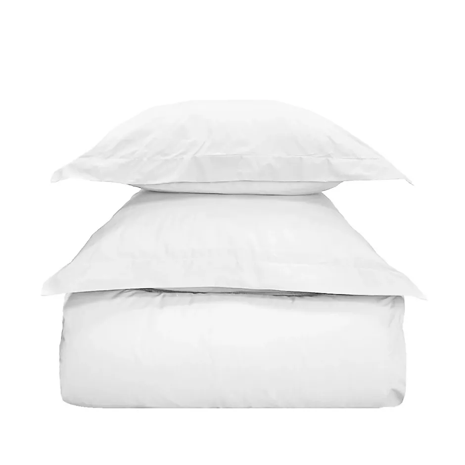 Sensei Maison Parure housse de couette 240x220 cm avec 2 taies 65x65 cm en coton Blanc STUDIO Clearance