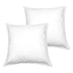 Sensei Maison Parure housse de couette 240x220 cm avec 2 taies 65x65 cm en coton Blanc STUDIO Clearance