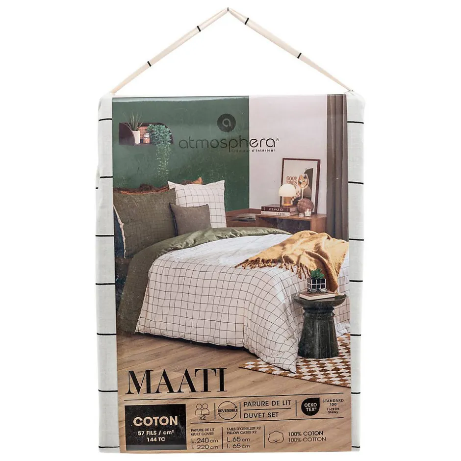 Atmosphera Créateur D'Intérieur Parure imprimée Maati beige 240x220cm - Atmosphera Online