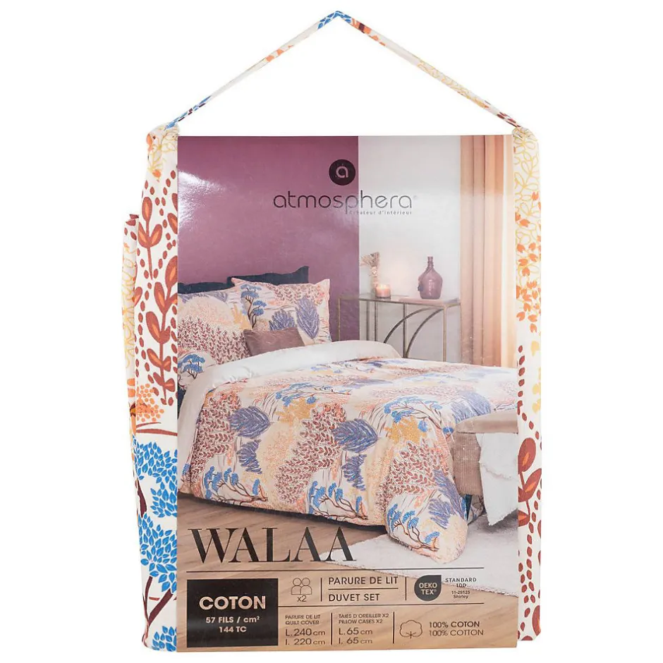 Atmosphera Créateur D'Intérieur Parure imprimée Walaa beige 240x220cm - Atmosphera