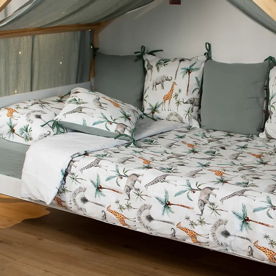 Sevira Kids Parure réversible housse de couette + taie d'oreiller enfant Safari Sale