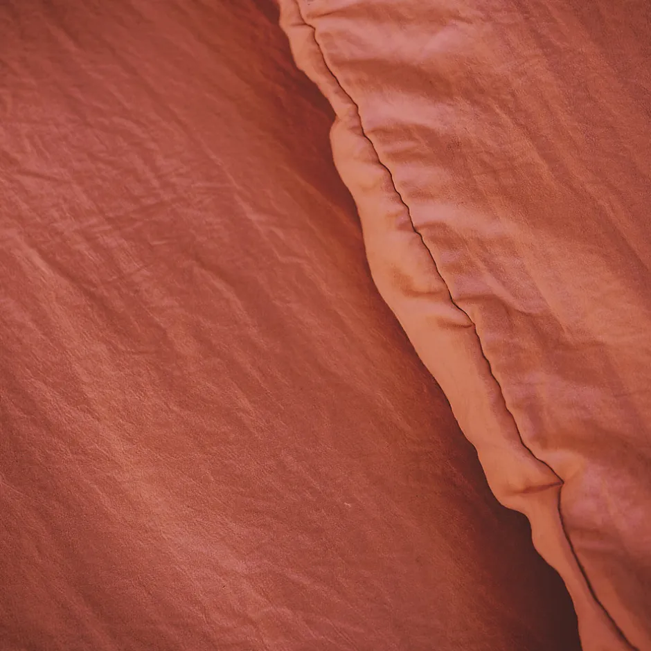 Linnea Parure 240x220 cm MILA polyester micro lavée rouge terracotta 3 pièces