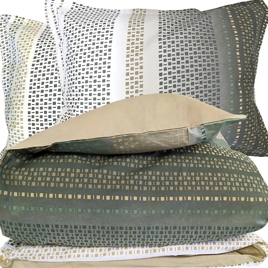 Linnea Parure 300x240 cm 50x70 cm coton NIAGARA vert Kaki 3 pièces