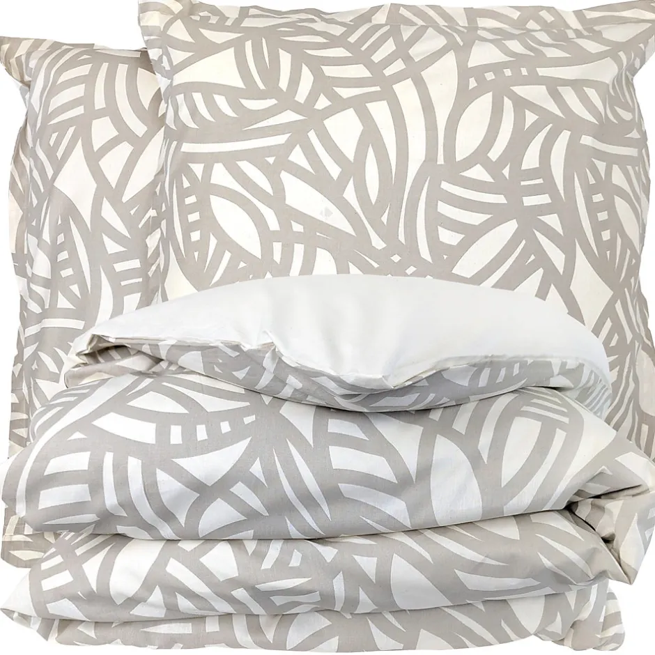 Linnea Parure 240x220 cm 65x65 cm coton SERENA Beige écru 3 pièces