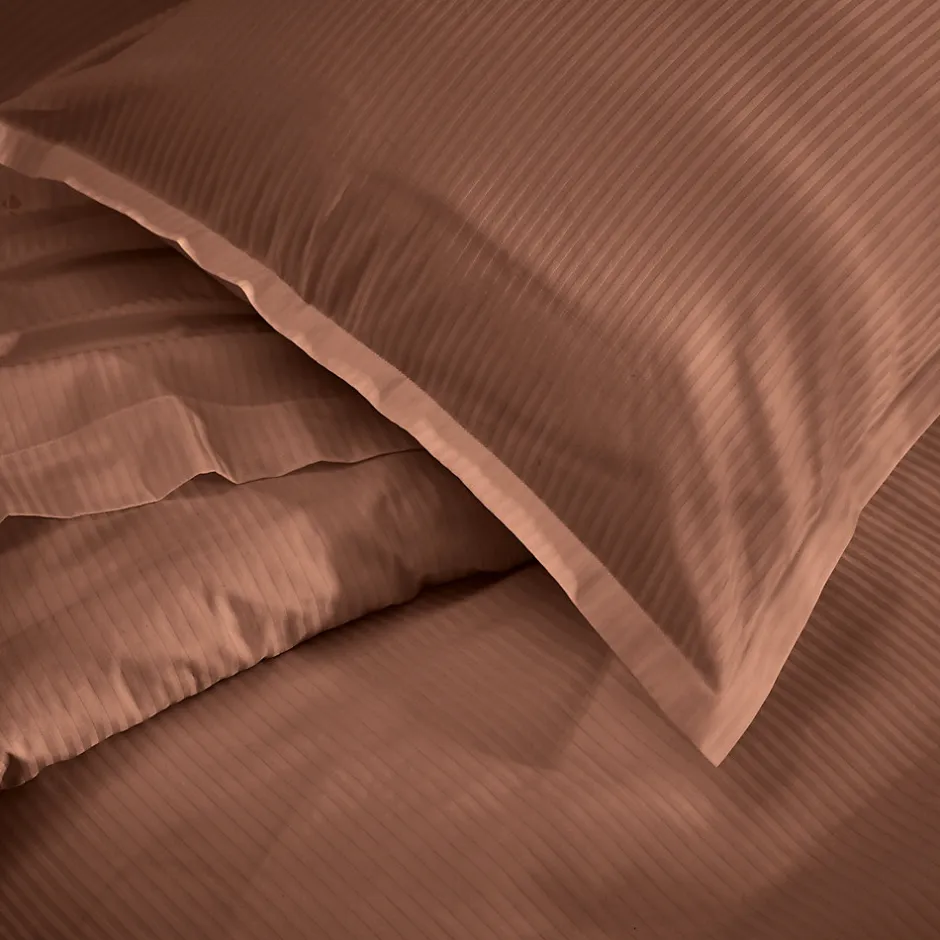 Linnea Parure 140x200 cm 50x70 cm satin GRAND HÔTEL 2 pièces marron Sable