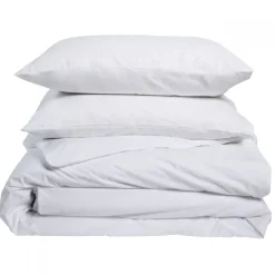 Bleu Calin Parure 240x260cm 2 personnes PERCALE - Blanc