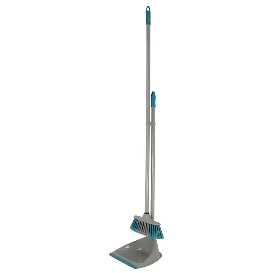 GoodHome Pelle et balayette à pied poils doux gris L.78 x l.26 cm