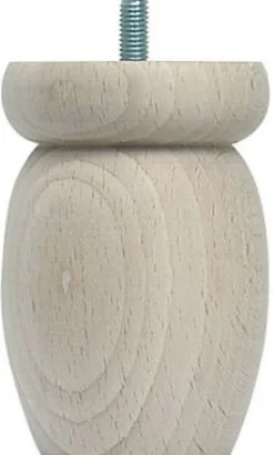 Bar plus Pied de lit boule H. 100 mm x ø68 mm brut