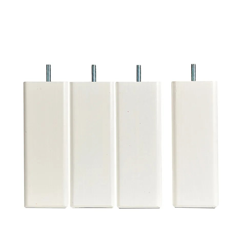 Bellecour Pied de lit carré en bois Blanc Hauteur 20 cm (vendu à l'unité)