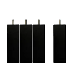 Bellecour Pied de lit carré en bois Noir Hauteur 10 cm (vendu à l'unité)