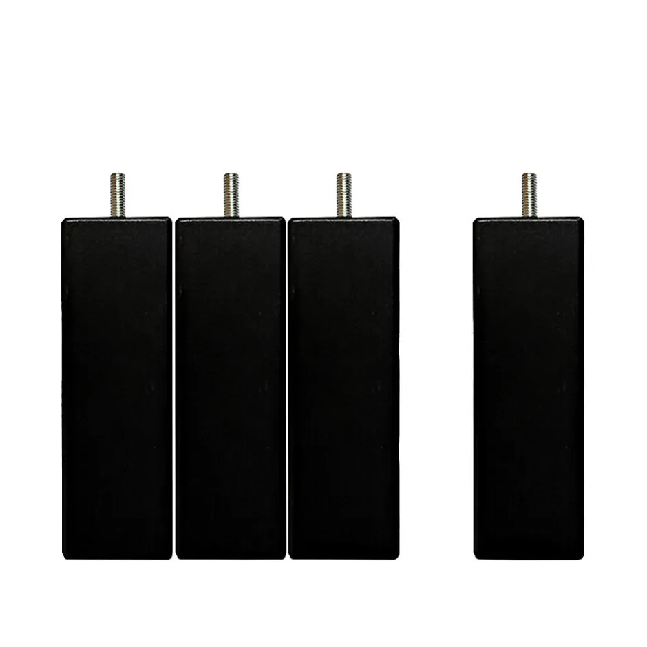 Bellecour Pied de lit carré en bois Noir Hauteur 10 cm (vendu à l'unité)
