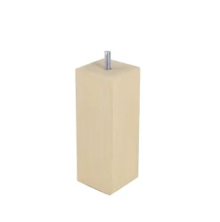Bar plus Pied de lit carré en hêtre texture bois H. 15 x L. 5,5 cm