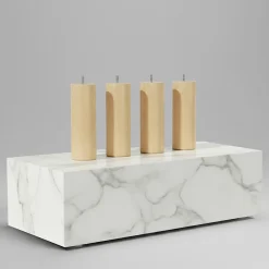 Bellecour Pied de lit cylindrique en bois Hauteur 25 cm (vendu à l'unité)